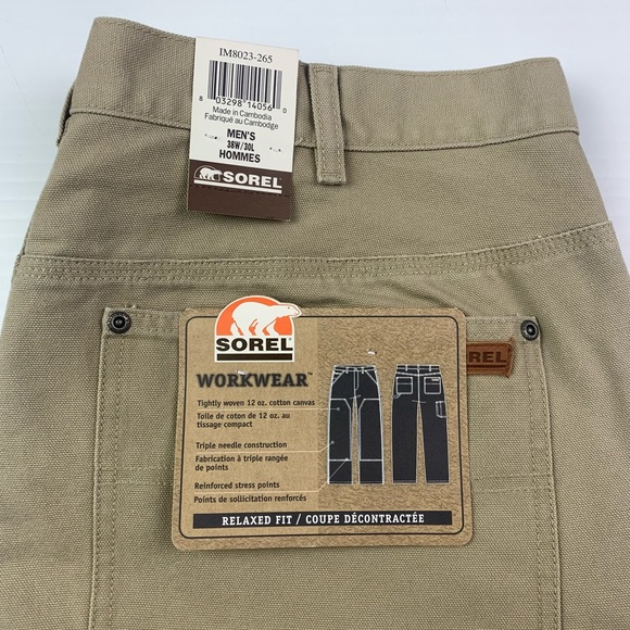 SOREL Workwear Relaxed Fit Men Reinforced Carpenter Triple Needle Jeans Sz 38x30 - Picture 2 of 9